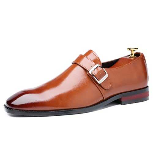 Men's Monk Strap Loafer: Vegan Leather Oxford Dress Shoes for Formal and Business Casual Comfort