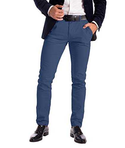 westAce Men's Stretch Chino Trousers - Slim Fit Cotton Spandex Jeans - Stylish, Comfortable Casual Wear - Mid Rise, Machine Washable, Occasions