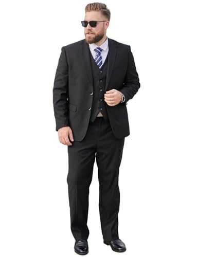 Ulnomio Men's Three-Piece Suit Notch Lapel Single Breasted Button Jacket and Vest Set for Uniform Party