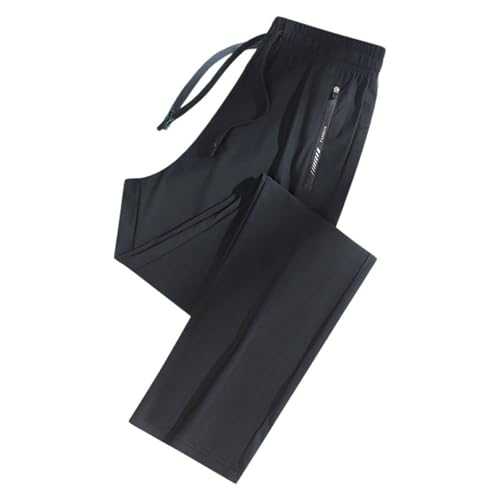 Mens Trousers Elasticated Waist Silky Joggers Jogging Jog Trousers Leisure Gym Sports Yoga Open Hem Pull On Pants Mens Fleece Tracksuit Set Workwear Bottoms Straight Leg Casual Formal Work