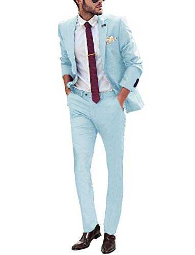 YYI Men's 2 Pieces Slim Fit Suit Jacket Pants Wedding Suit for Men