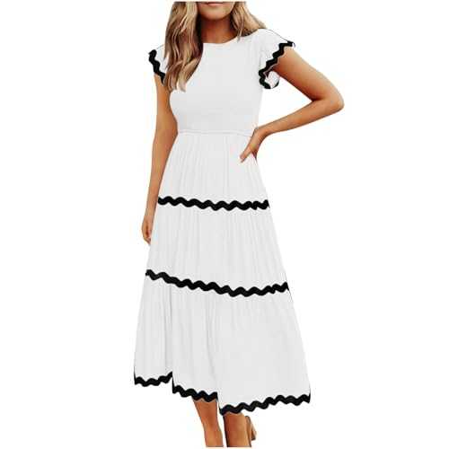 Maxi Dresses For Women Uk Casual Wedding Guest Dresses For Women Uk Short Sleeve Party Dresses For Women Uk Tiered Wedding Guest Dresses For Women Uk Crewneck Summer Dresses Clubbing Outfits For Women