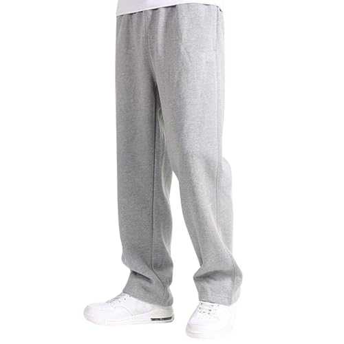 Mens Trousers with Straight Leg Stretchy Waist Pants Winter Joggers Heavy Duty Active Running Pant Trousers Regular Fit Tracksuit Bottoms Mens Oversize Solid Color Sweatpants