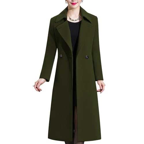 Aprsfn Women's Winter Wool Coats Warm Double-breasted Notched Lapel Jackets Midi Long Peacoat Long Sleeve Pea Coats