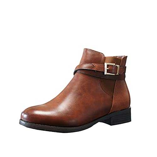 Women Ankle Boots, Low Heel with Zip Boots, Ladies Fashion Winter Boots Size UK 3-8