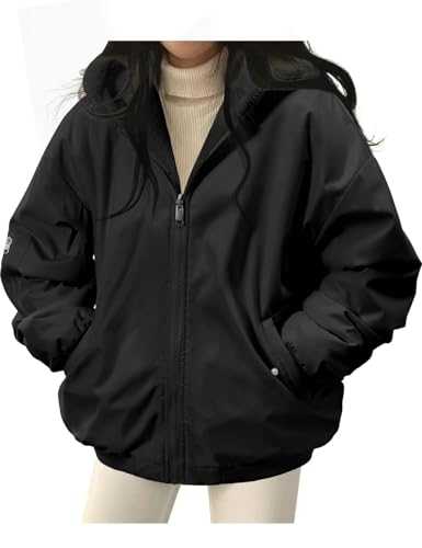 Tuopuda Womens Winter Jackets Thermal Zip Up Coat with Hood Casual Reversible Parka Jacket Windproof Warm Fleece Winter Coat Outdoor Jacket