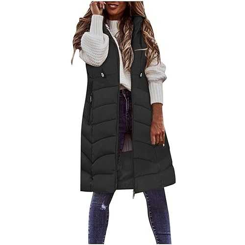Zeiayuas Puffer Gilet for Women UK Winter Quilted Jacket Sleveless Body Warmer Vest Button Down Warm Windbreakers Lightweight Padded Puffy Gilets with Pockets Ladies Plus Size 8-22
