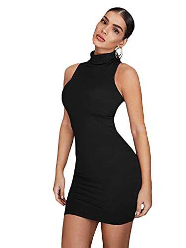 Floerns Women's High Neck Sleeveless Pencil Dress Casual Bodycon Dresses