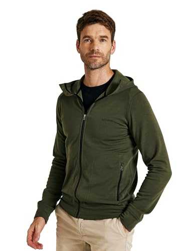 METARINO Merino Wool Jacket Men Zip Up Hoodie Coat with Thumb Holes for Hiking,Hunting,Cycling,Sports