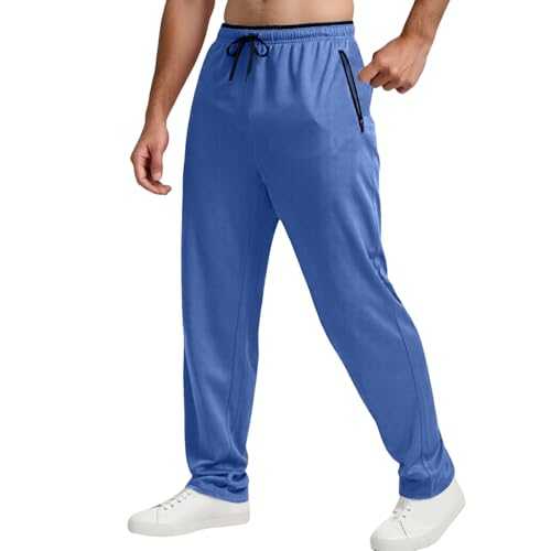 Joggers for Men UK Loose Fit Sports Trousers Elasticated Waist Jogging Bottoms with Zip Pockets Drawstring Tracksuit Bottoms Casual Mens Lightweight Trousers Gym Wear