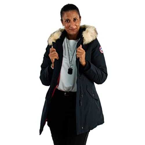 paragoose Nina Silver Women's Long Winter Warm Waterproof Down Jacket with Fur Hood - Silver