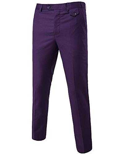 Mens Formal Business Suit Trousers Straight Leg Office Pants Stretch Slim Fit Work Home Smart Dress Pants