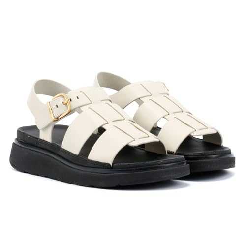 GEN-FF LEATHER Womens Fisherman Sandals Paris Beige