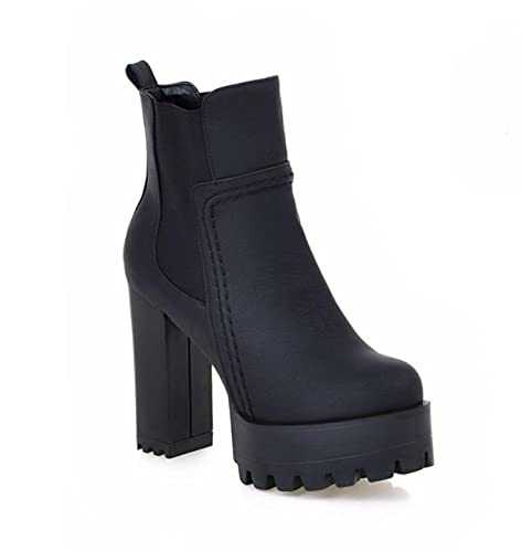 OTMYIGO 2022 winter boots women Ankle winter shoes women Square heel Ankle Bootie Chunky High Heel Platform Chelsea Boots high heel women's boots