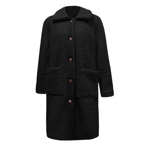 Padded Coats For Women Uk Womens Long Winter Coat Women Casual Vintage Solid Button Long Sleeve Pocket Jacket Winter Warm Loose Long Coat Cardigan Rain Coats For Women Teddy Bear Coats For Women