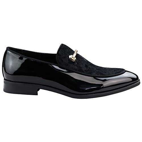 TruClothing.com Men's Moccasin Loafers Shoes Leather Lined Slip On Velvet Smart Formal Shoe Black Blue Red