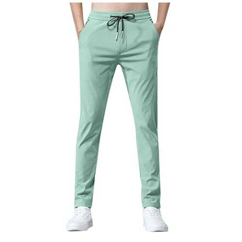Men Waterproof Overtrousers Mens Trousers Casual Jogger Work Pants Regular Fit Drawstring Sweatpants Sports Bottoms with Pockets Mens Joggers Bottoms with Zip Pockets Men'S Straight-Fit