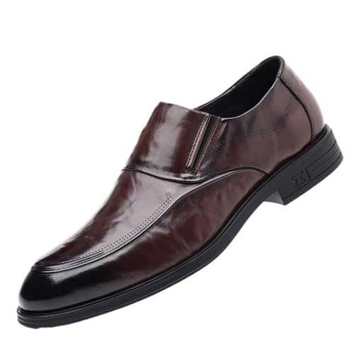 UOPYNE Mens Wide Dress Shoes Formal Business Oxfords Loafers Leather Wedding Footwear Elegant Flat Comfortable Fashion