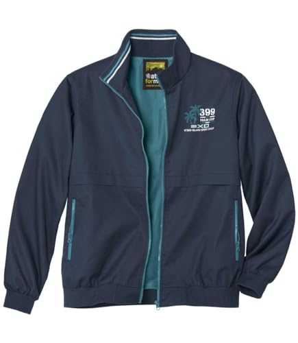 ATLAS FOR MEN Water-Repellent Mens Harrington Jacket - Lightweight Bomber Sports Smart Casual Coat - Men's Navy Twill Harringtons Jackets Men - Small to Big and Tall UK Sizes S to 4XL