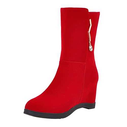 Motorcycle Boots Women's Boots Autumn Small Heel Boots Classic Medieval Boots Large Size Cowboy Boots Round Toe Ankle Boots Women with Heel Elegant