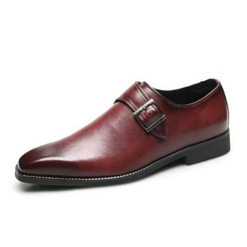 Men Dress Shoes Lace Up Oxford Classic Plain Toe Monk Strap Modern Formal Leather Shoes for Men