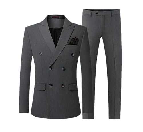 Men's Casual Double Breasted Solid Business Suit 3 Pcs Blazers Trousers Vest Set Wedding Prom Blazer Pants Suit