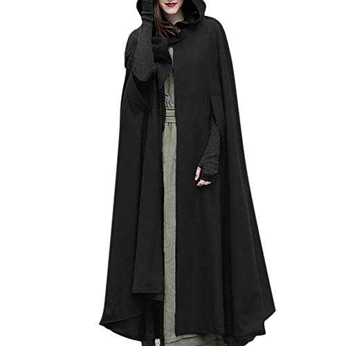 Womens Long Trench Coats Open Front Cardigan Jackets Coats Cape Cloak Poncho Windbreaker Ladies Winter Parka Outwear Coats Winter/Autumn Cloak with Hood Loose Shawl Coats Long Cloak Jackets Clearance