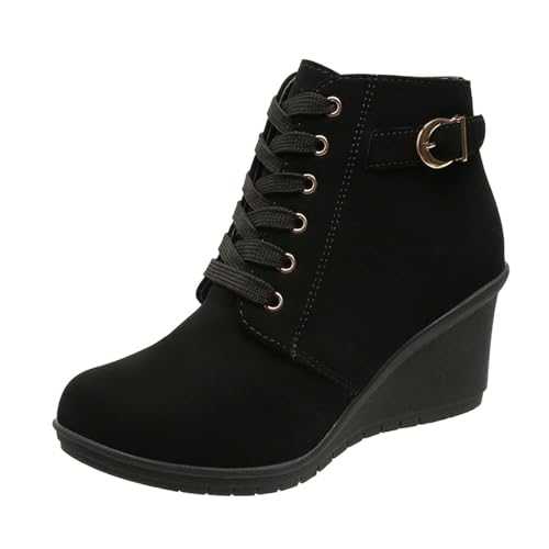 Women's Wedge Boots Shoes Solid Color Fish Mouth Booster Platform Ankle Boots Holiday Winter Fall Comfy Boots