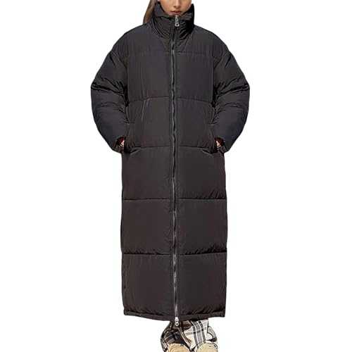 Puffy Coat Womens Thickened Warm Hooded Zipper Simple Solid Color Drawstring Temperament Cotton Jacket Insulated Windbreaker Jacket Women