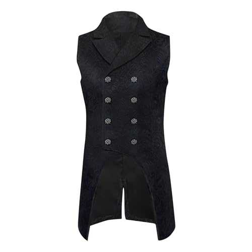 Gothic Tailcoat for Men Medieval Trench Jackets with Lapel Frock Coats Uniform Carnival Halloween Cosplay Costume Retro Uniform Coat Suit Victorian Guest Wedding Suit