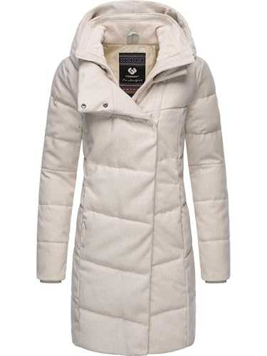 Ragwear YOUMODO Women's Winter Coat Warm Quilted Coat Long in Wool Look with Hood Pavla Coat XS - 6XL