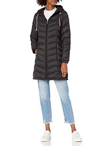 Tommy Hilfiger Women's Mid Length Packable Down Chevron Quilt Coat