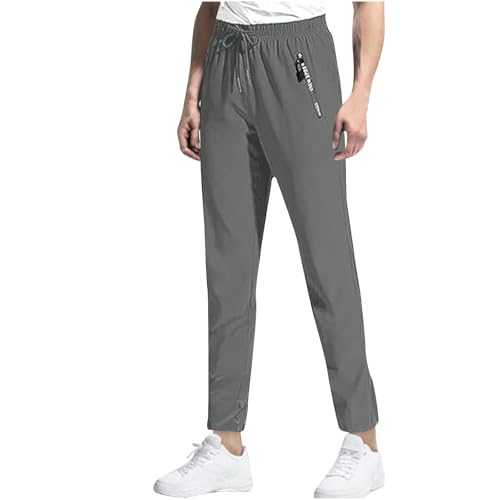 Clearance Mens Sweatpants with Zip Pockets,Man Jogging Tracksuit Bottoms Elasticated Waist Drawstring Trousers Straight Leg Pants Loose Fit Gym Running Workout Trouser Plain Casual Joggers Pant