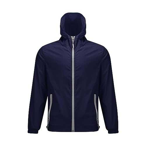 Waterproof Jackets for Men UK Women Zipper Rain Coat Windbreaker Quick Dry for Hiking Walking Packable Lightweight Hooded Raincoat Outdoor Trench Coats