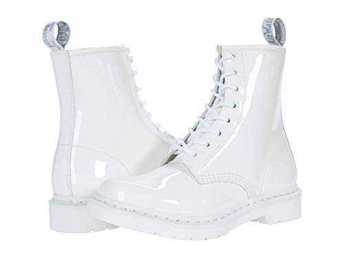 Women's 1460 Mono Fashion Boot, White Patent Lamper, 5 UK