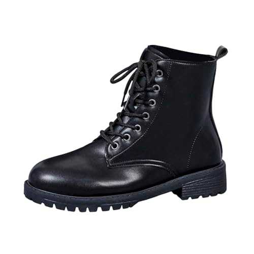 CEWIFO Women Leather Boots Suede Lightweight Lined Boots for Women UK High Heel Ankle Boots for Women UK Boots for Women Wide Fit Black Leather Ankle High Heels Boots Women