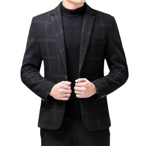 Men Clothing Business Plaid Slim Fit Suit Formal Dress Blazers Suit Jacket