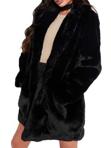 TOPONSKY Womens Winter Warm Lapel Faux Fur Fuzzy Coat Jacket Overcoat