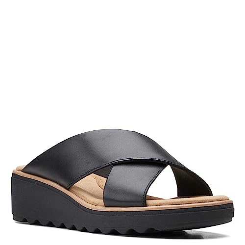 Women's Jillian Gem Wedge Sandal, Black Leather, 5 UK