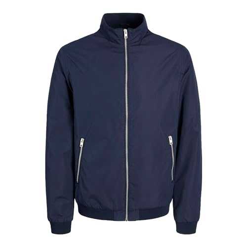 Mens Bomber Jacket Lightweight High Neck Full Zip Coat Long Sleeve Jackets for Men, Size- S to 2XL
