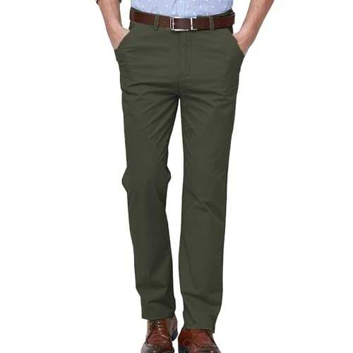 Men's Modern Fit Classic Trousers Trousers for Men Festive Casual Business Office Work Suit Trousers Plain Loose Outdoor Trousers Lightweight Breathable Leisure Trousers for Men