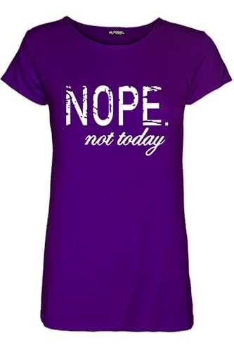 MBN Women Round Neck Nope Not Today Print Summer Cap Sleeve Basic T Shirt Top