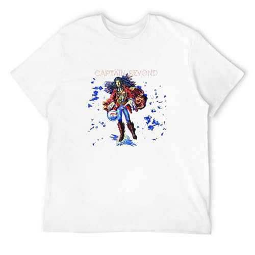 Captain Beyond Music Band Rock Retro 70S Album Mens White T-Shirt Graphic Tee Printed Unisex Shirt