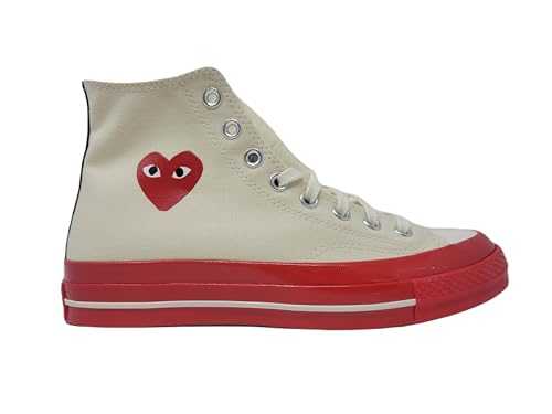 x Comme Des Garcons Heart Hi Chuck 70 Cream Red - CDG UK 5.5