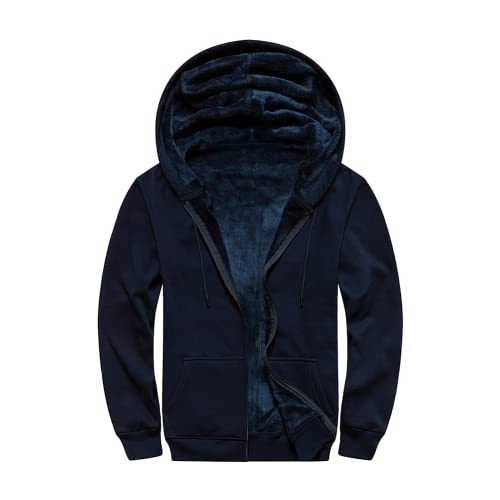 AOTORR Mens Hoodies Zip Up Fleece Jacket Casual Hooded Coat Full Zip Hoody Warm Tops Sweatshirt with Kangaroo Pockets