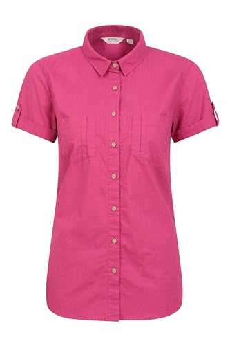 Mountain Warehouse Coconut Short Sleeve Womens Shirt - 100% Cotton Ladies Top, Lightweight, Breathable Blouse, Mesh Lined Tee - for Travelling & Daily Use