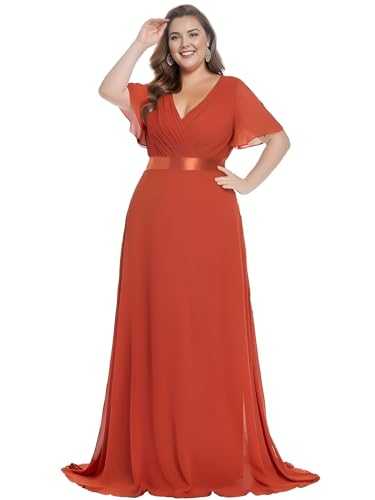 Alisapan Womens Plus Size Bridesmaid Dress Chiffon Long Formal Evening Prom Dresses 9890