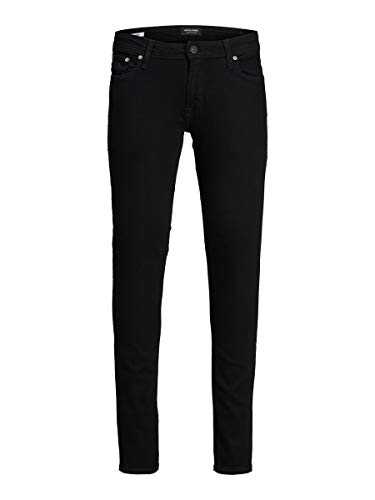 JACK & JONES Mens Black Skinny Fit Jeans Smart Casual Stretch Denim Pants for Men, 28 Waist to 36 Waist