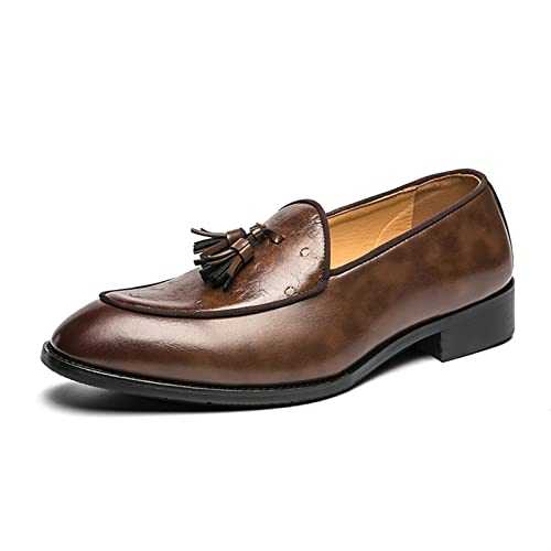 New Men's Loafers Tassel Loafer Shoes Leather Anti-slip Flat Heel Lightweight Casual Slip-ons