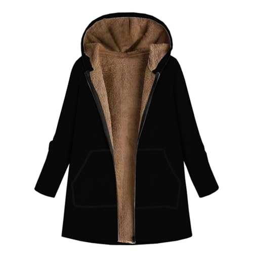 Spring Jackets Women's Fashion Warm Coat Jacket Solid Cat Pocket Coat Warm Hoodie Soft Coat Long Sleeve Zipper Jacket Tall Lightweight Jacket